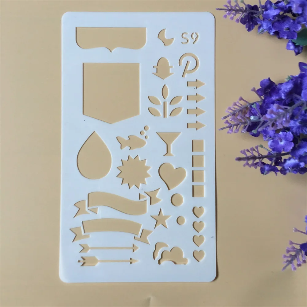 

1X A6 Geometry Flag S9 DIY Craft Layering Stencils Wall Painting Scrapbooking Stamping Embossing Album Paper Card Template
