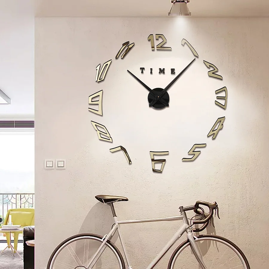 Новинка, светящиеся часы, настенные часы Horloge 3d, сделай сам, акриловые зеркальные наклейки, украшение дома, для гостиной, кварцевые иглы, люминесцентные
