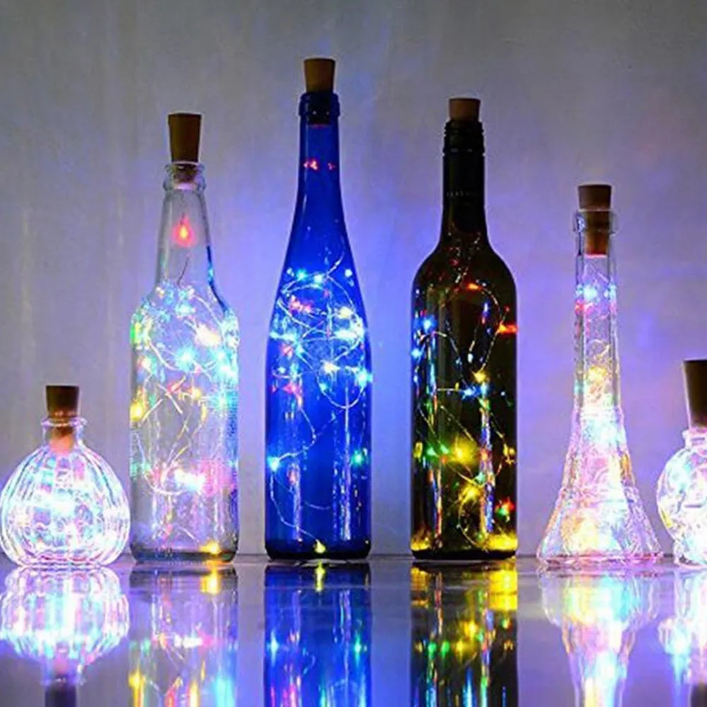 Супер яркая 6PC2M 20LED Солнечная пробка от бутылки вина Пробка медная проволока
