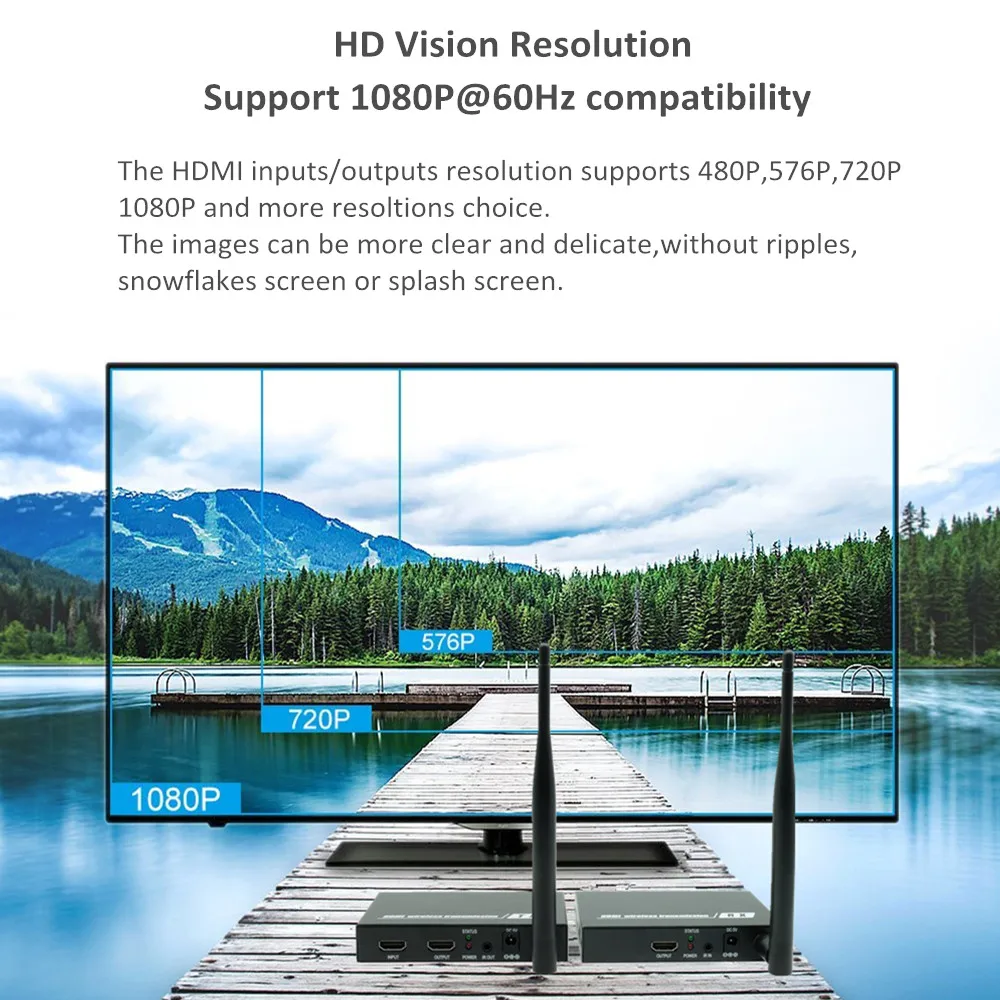Navceker ZY DT211W беспроводной HDMI видео ТВ трансмиттер ресивер WIFI 60 м удлинитель HD