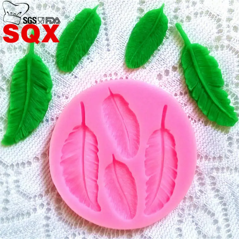 3D fall Feathers Fondant Cake Decorating Tools silicone soap mold Silicone Mold kitchen accessories SQ1437 | Дом и сад