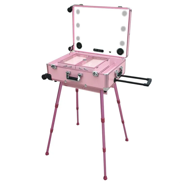 Профессиональный студийный чехол для макияжа со шлейфом и подсветкой