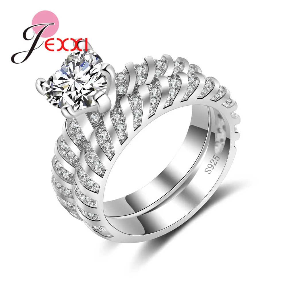 

New Classic Heart Cubic Zirconia Winding Rhinestone 100% Silver Engagement Rings For Girls/Women Hot Sale