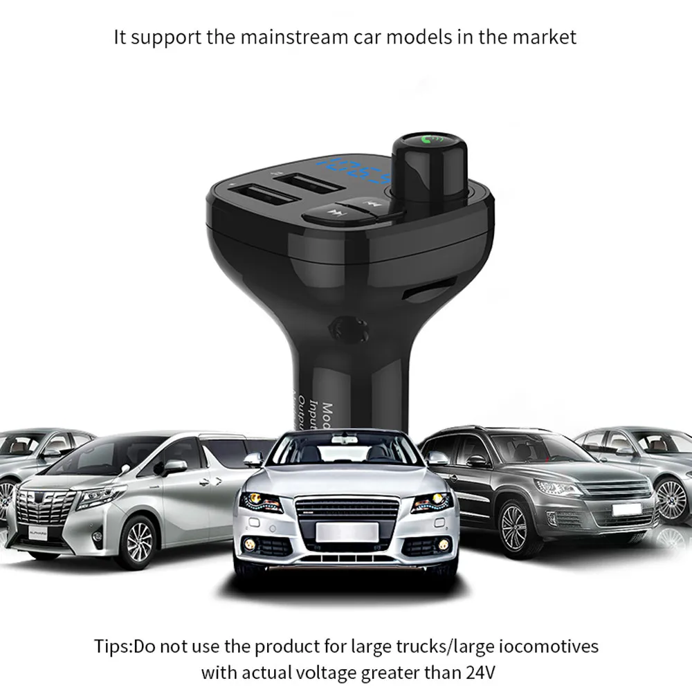 Bluetooth свободные руки беспроводные fm-передатчики ЖК-дисплей двойной USB 3 1 А