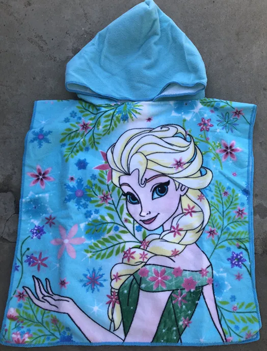 H Disney 50x100cm Children's Cotton Cartoon Spider-man Frozen Elsa Anna Cars bath towel baby boy girl beach towel cloak towel gift - Цвет: H