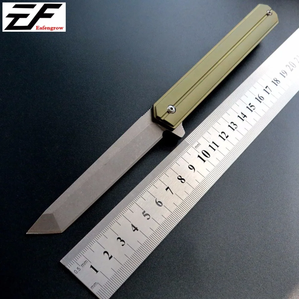 Eafengrow EF219 складной нож knifeQwaiken D2 лезвие Тактический шарикоподшипник Флиппер нож TC4 Кемпинг Открытый выживания Ножи EDC инструмент