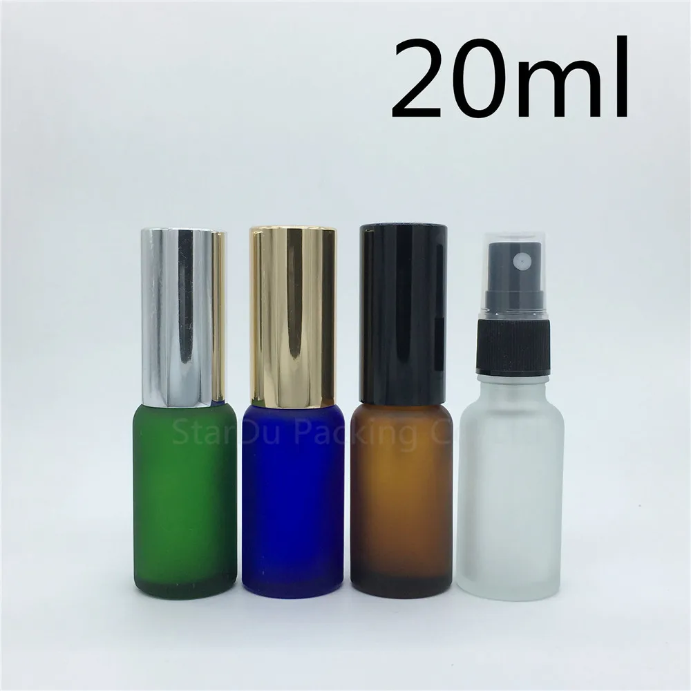 Дорожная бутылка 20 мл янтарный синий зеленый прозрачный матовый стеклянный