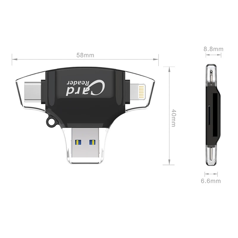 4 в 1 Type C Micro SD кардридер usb type-c OTG USB флэш-память гаджет для iPhone iPad MacBook адаптер ридер