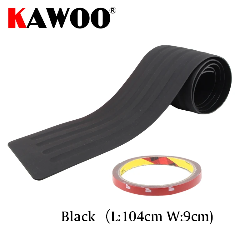 Black 104cm KAWOO для FIAT Scudo Linea BRAVO Idea Panda Doblo Freemont резиновый защитный бампер Накладка порога коврик для автомобиля Стайлинг - Название цвета: Black 104cm