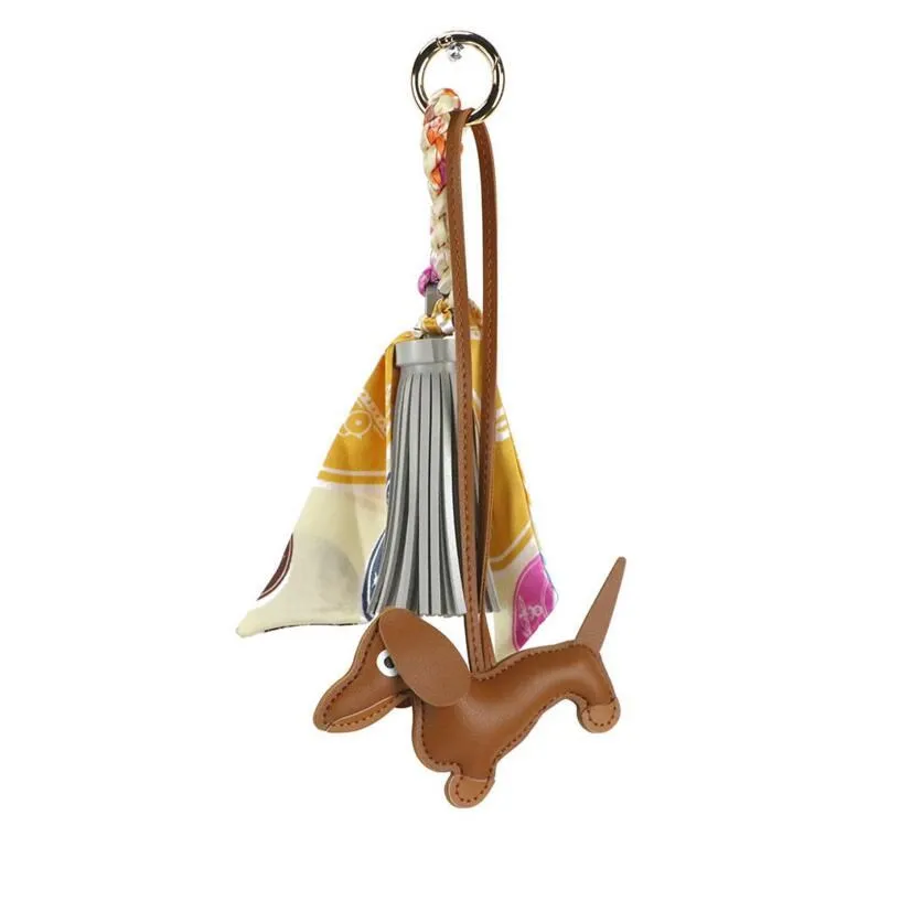 Роскошный брелок из искусственной кожи для щенка собаки кисточка ключей