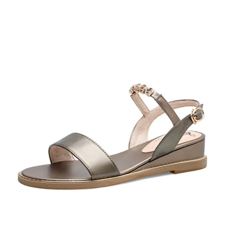 Женские босоножки из мягкой кожи MORAZORA бежевые или черные однотонные пляжные с