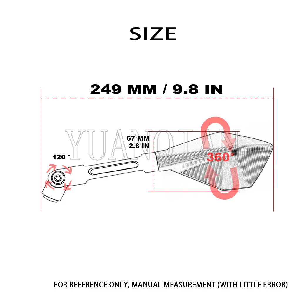 

Motorcycle rearview Side mirror For honda yamaha Tmax 500 Tmax530 XJR 400 XJR 1300 V-MAX1700 V-MAX1200 Kawasaki BMW BUELL