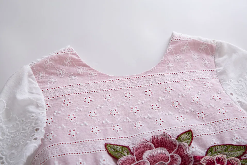 Pettigirl/Розовое Кружевное платье принцессы с цветочной вышивкой для маленьких