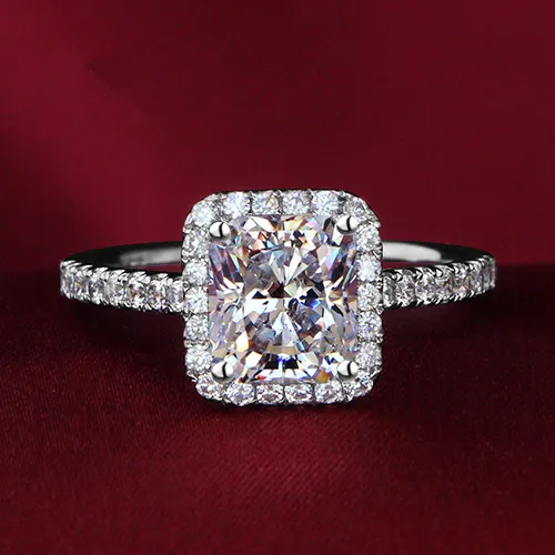 

Трендовое 2.35Ct кольцо на палец из стерлингового серебра 925 пробы драматические кольца для женщин обручальное кольцо с бриллиантом годовщина