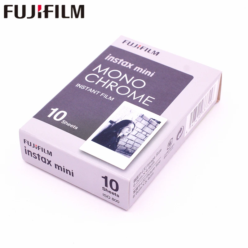 Оригинальная моно-хромированная фотобумага Fujifilm Instax Mini 10 листов для 8 7s 25 50s 90 9