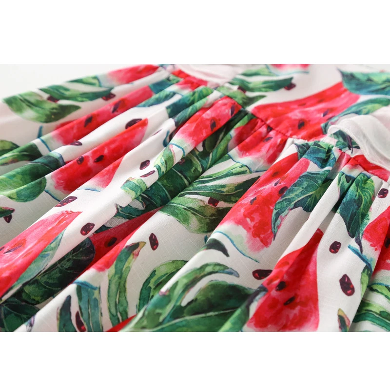 LOVE DD&ampMM Girls Dresses 2020 New Children's Wear Fashion Holiday Wind Watermelon Print Lotus Leaf Sleeve Beach Dress | Детская