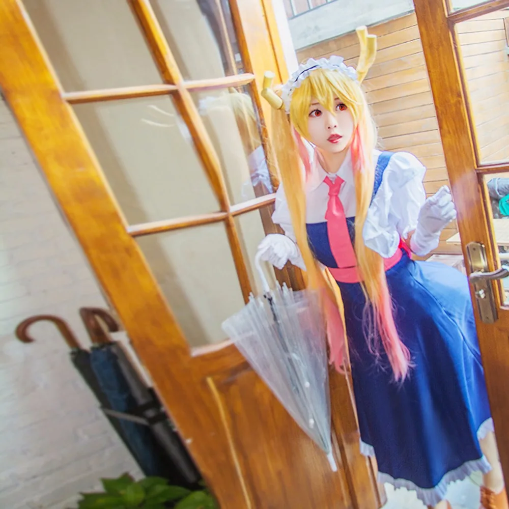 Маскарадный костюм горничной дракона мисс Кобаяши Tohru Kobayashi San Chi No Maid Dragon косплей роговой хвост Tohru