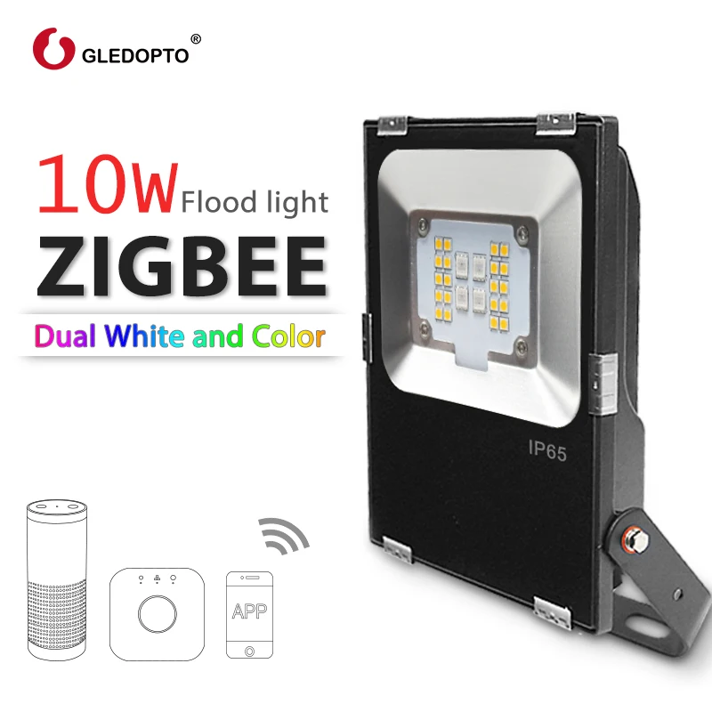 G светодиодный OPTO ZIGBEE светодиодный 10 Вт Светодиодный прожектор светильник RGB+ CCT теплый белый и холодный белый свет zigbee светильник ссылка AC110-240V ЕС AU плагин работать с echoplus