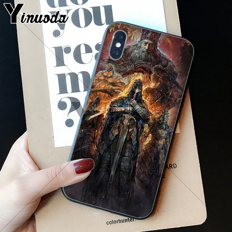 Yinuoda Темный душ мягкий резиновый черный чехол для телефона iPhone 5 5Sx 6 7 7plus 8 8Plus X XS MAX
