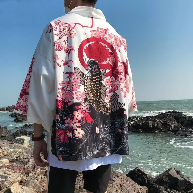 Japanese kimono cardigan men haori yukata male samurai costume clothing kimono jacket mens kimono shirt yukata haori ZZ0004