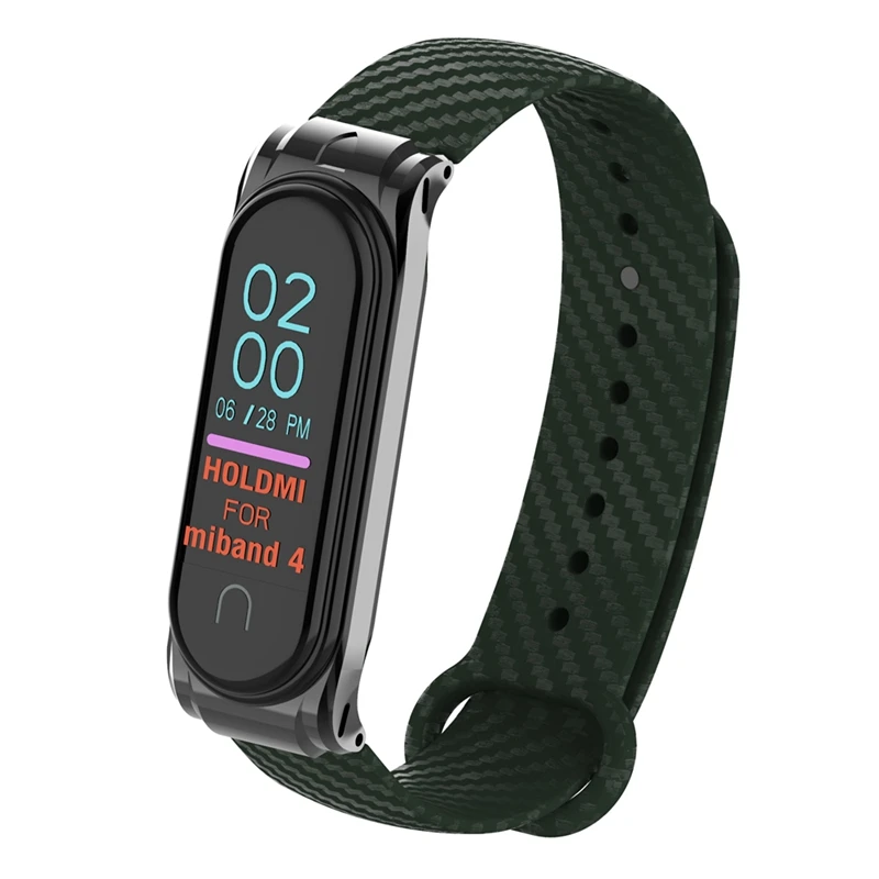 Металлический браслет из нержавеющей стали mi Band 4 Модный Цветной ремешок из углеродного волокна для mi Band 4 3 Xiaomi mi Band 4 сменный Браслет