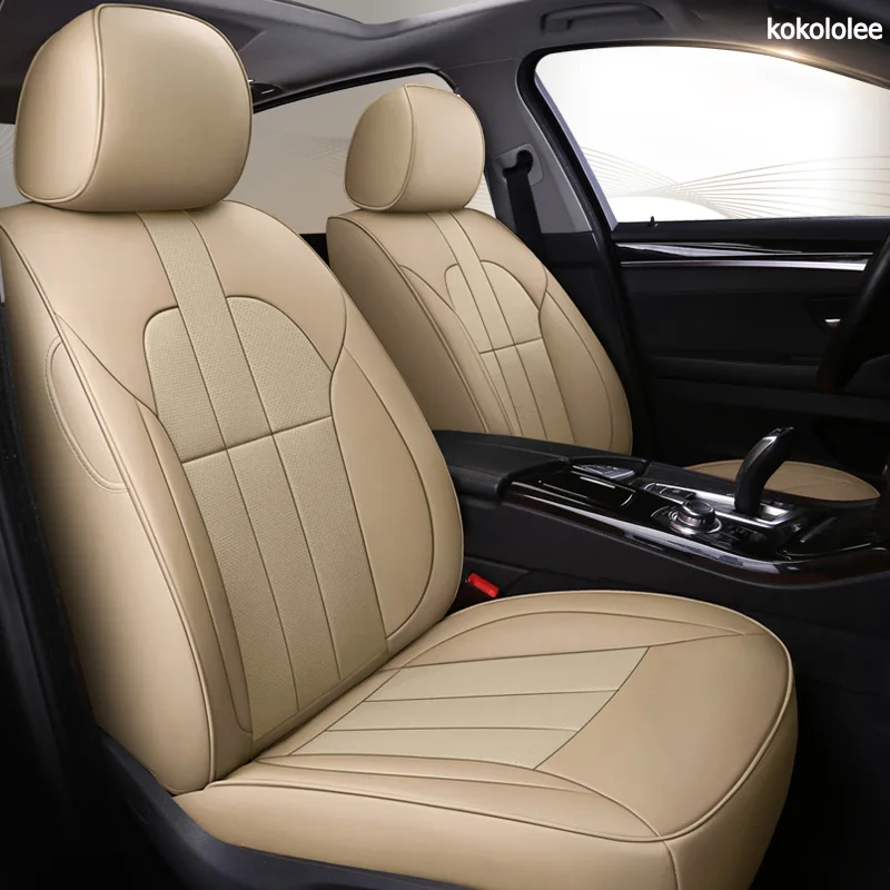 beige Кожаные чехлы для автомобильных сидений для KIA Sportage Cadenza SHUMA Carens Borrego Opirus Sorento Niro автомобильные чехлы для сидений - Название цвета: beige