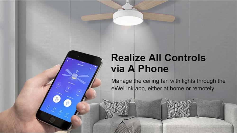 SONOFF IFan03 WiFi потолочный вентилятор Умный дом свет управление Лер с RM433 RF пульт дистанционного управления Лер приложение дистанционное управление вкл/выкл управление