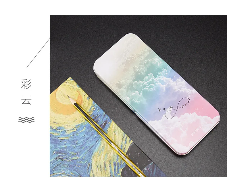 AIHAO, 1 шт., железный Модный корейский стиль, чехол для карандашей, карандаши для карандашей, художественные канцелярские принадлежности для офиса и школы, IJ08