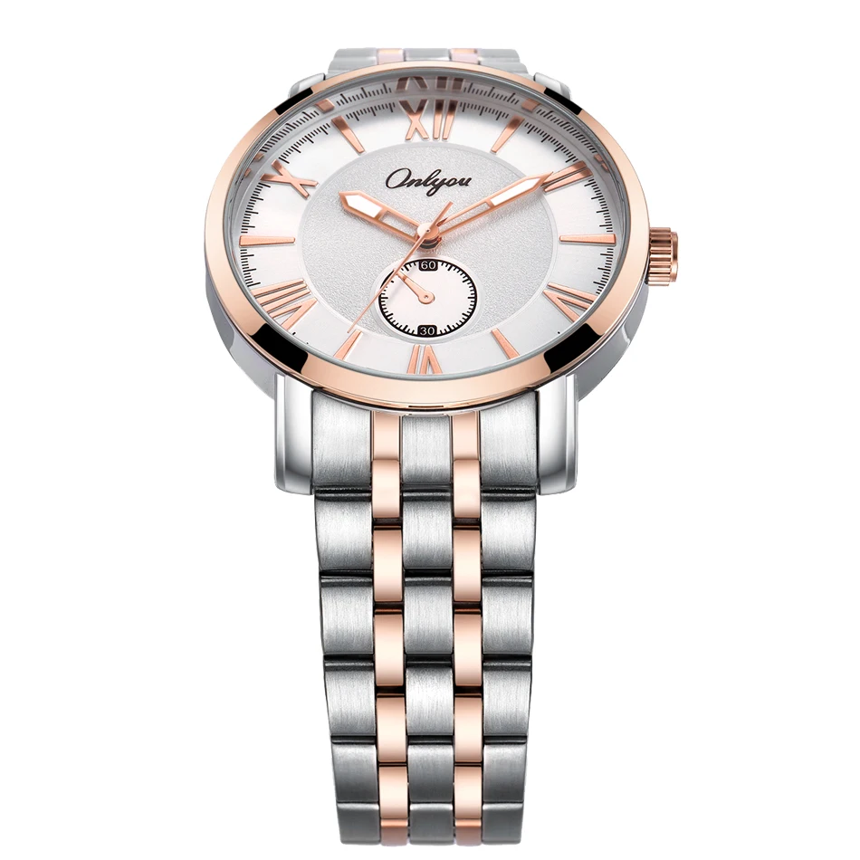 ONLYOU женские часы мужские модные Rmom цифры Кварцевые из нержавеющей стали тренд