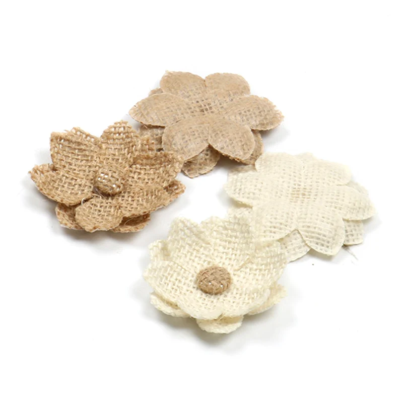 5pcs/lot 6.5cm Linen Artificial Flowers Head For Wedding Home Decoration DIY Scrapbook Accessories Crafts Ornaments LX496 | Дом и сад