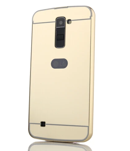 Gold Модные Роскошные Зеркало из розового золота чехол для LG K10-бампер для мобильного телефона чехол для LG K10 LTE K420N K430 K430ds F670 - Цвет: Gold