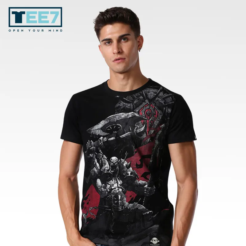 TEE7 Game WOW хлопковые футболки Гаррош хеллскем летний костюм футболка с коротким рукавом и круглым вырезом