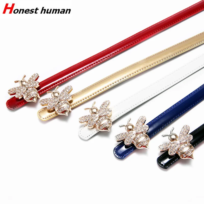 Брендовые дизайнерские тонкие ремни из натуральной кожи для женщин Модный