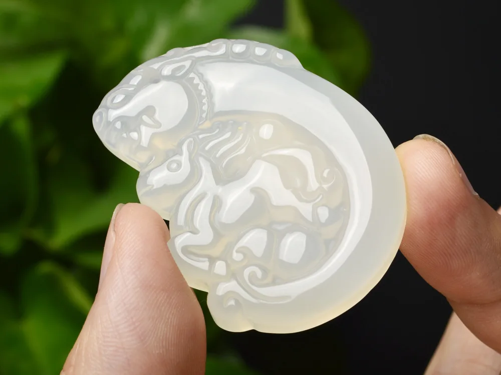 Натуральный подлинный агатовый халцедон кулон для мужчин и женщин стиль Дракон