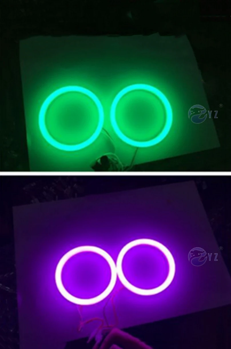 2 шт. автостайлинг RGB COB глаза ангела многоцветные Супер Яркие Водонепроницаемые