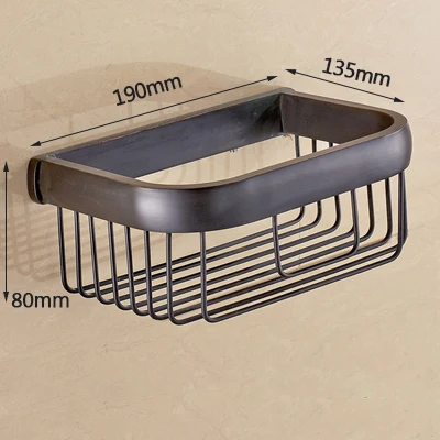 square basket only Серия FZ, черный матовый толстый набор аксессуаров для ванной комнаты, Полка для полотенец, держатель для бумаги, крючок для одежды 414B - Цвет: square basket only
