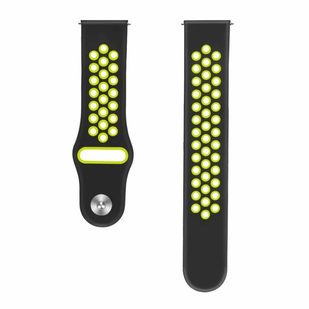 22 мм 20 мм ремешок для samsung gear sport S2 S3 Frontier классический силикон galaxy Watch 42 мм 46 мм Band huami amazfit bip huawei gt 2