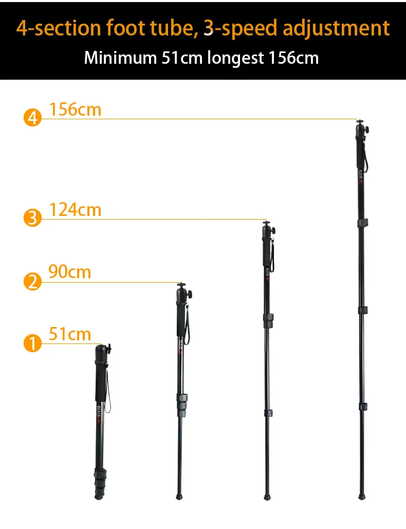 BEXIN Телескопический переносной столб Walk Stick легкая видеокамера dslr камера стенд шаровая Головка монопод unipod для Canon Nikon sony Fuji