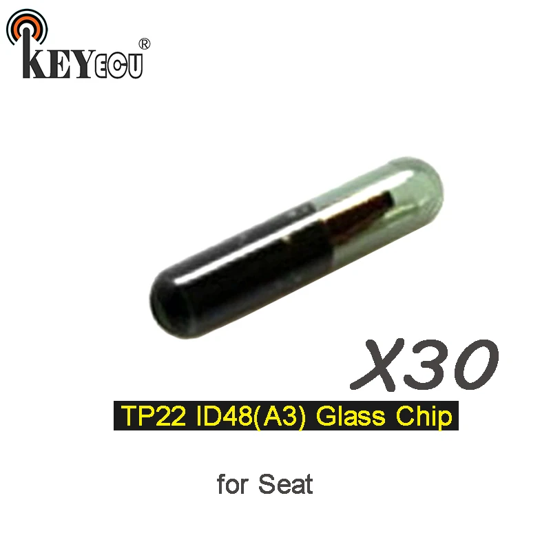 

KEYECU 30x A3 TP22 ID48 Chip Transponder Remote key Chip Carbon for Seat