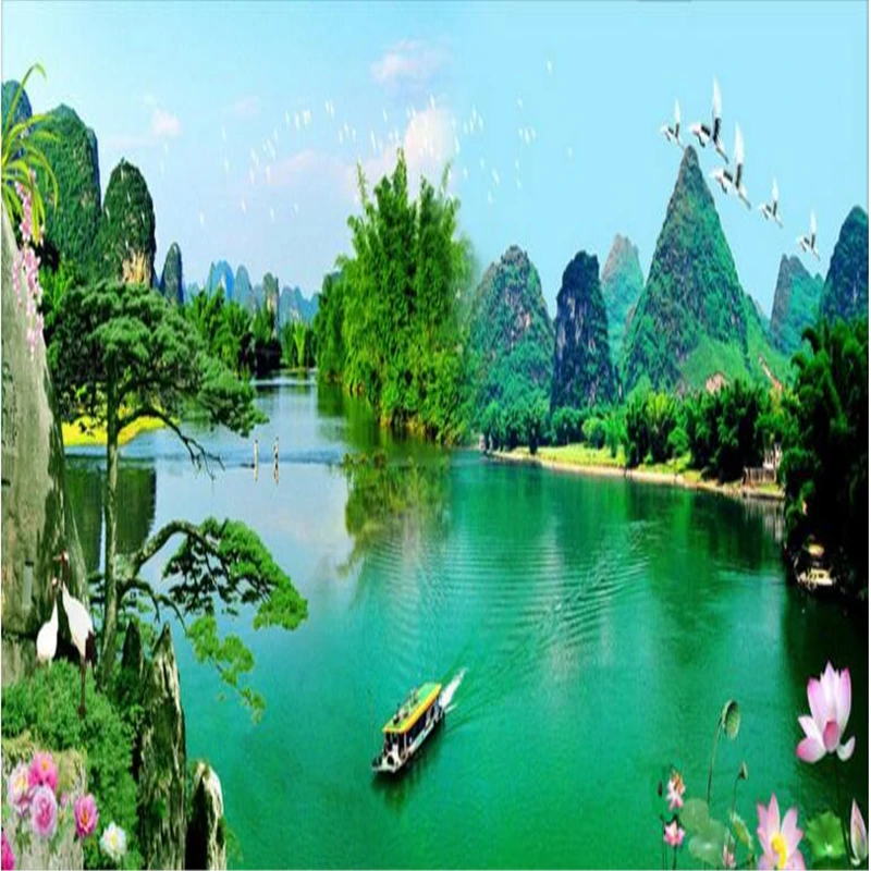 

beibehang Customize any size 3D landscape painting bedroom TV background wallpaper home decoration wallpaper murals