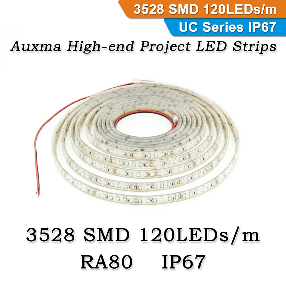 3528 CRI80 120 светодиодный s/m IP67 DC12V/24 V 600 светодиодный s/катушка, 5 метров/катушка, силиконовый наружный водонепроницаемый светодиодный гибкий уголок для карнизов