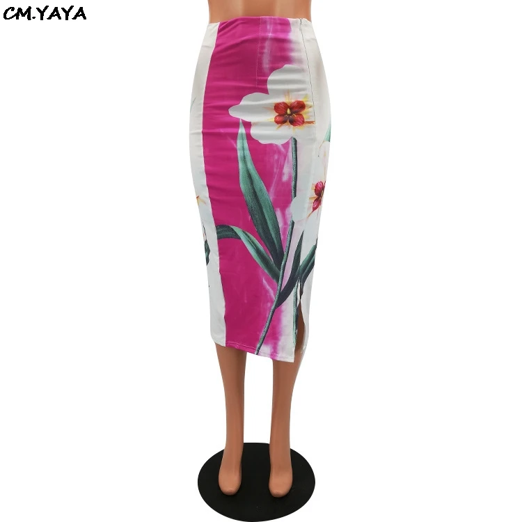 Новинка 2019 женские Облегающие юбки с цветочным принтом и высокой талией вечерние