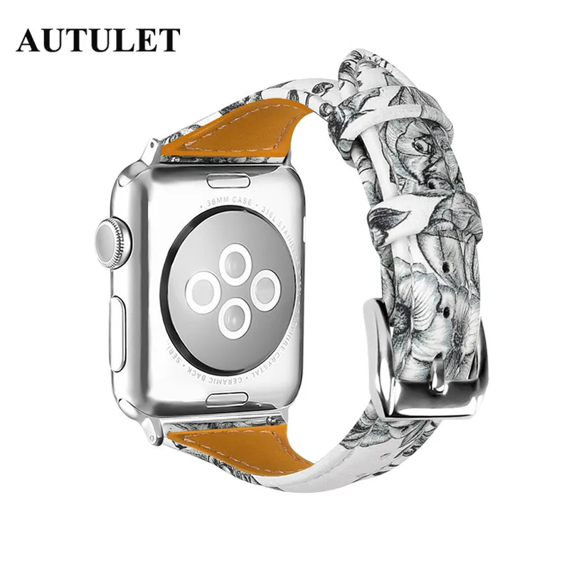 Ремешок для Apple watch печати кожаный ремешок Замена быстрой установке часы я серии 1