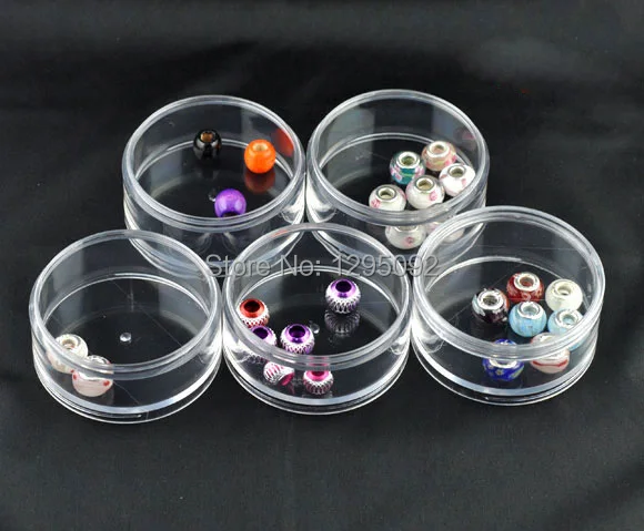 1 шт круглые прозрачные бусины витрины для переноски Пластиковые ящики хранения
