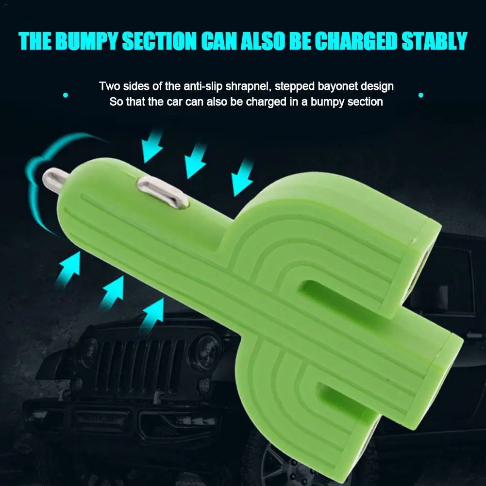 Универсальное автомобильное зарядное устройство Кактус 3 USB порта мини для