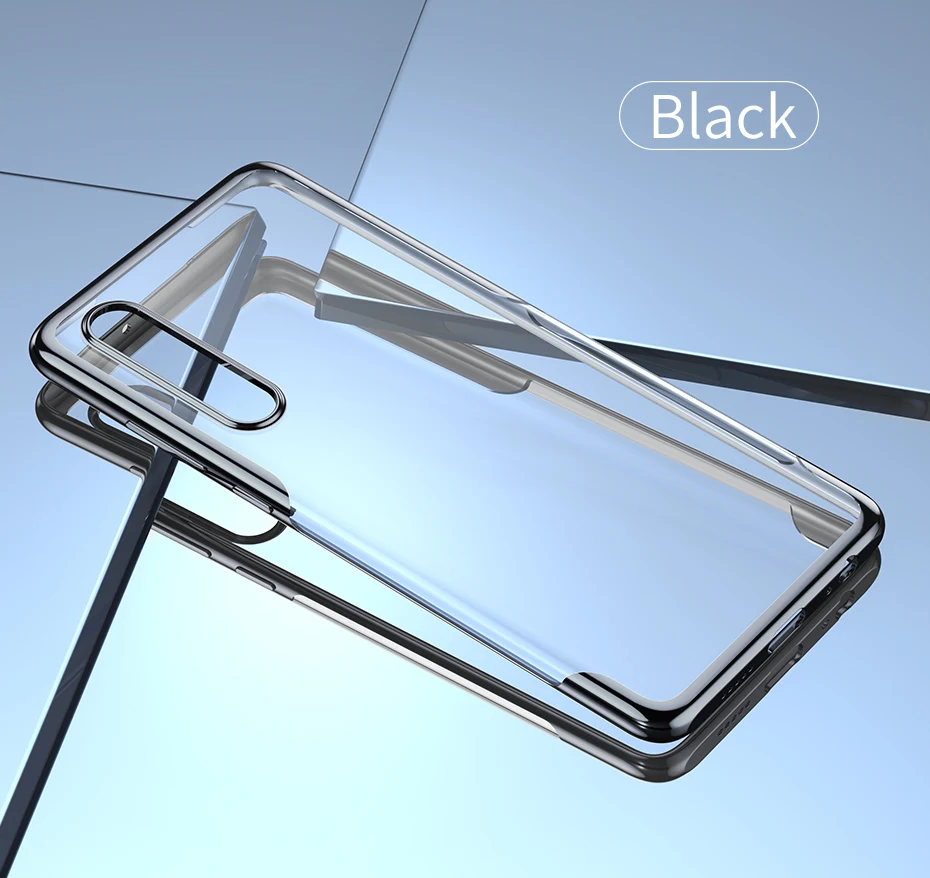 Роскошный чехол для телефона Baseus с покрытием для huawei P30 Pro, Ультра Прозрачный Мягкий ТПУ силиконовый чехол для huawei P30 P30Pro Funda - Цвет: Black