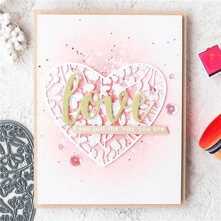 Naifumodo Floral Heart Frame Metal Cutting Dies Scrapbooking for 2019 New Craft Cuts For Making Card Set Embossing Stencils | Дом и сад