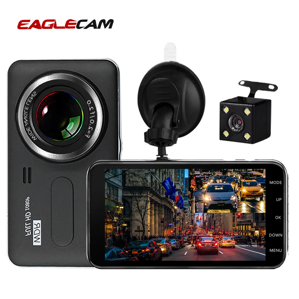 Dash Cam два объектива Мини Автомобильный видеорегистратор камера Full HD 1080P 4 &quotips