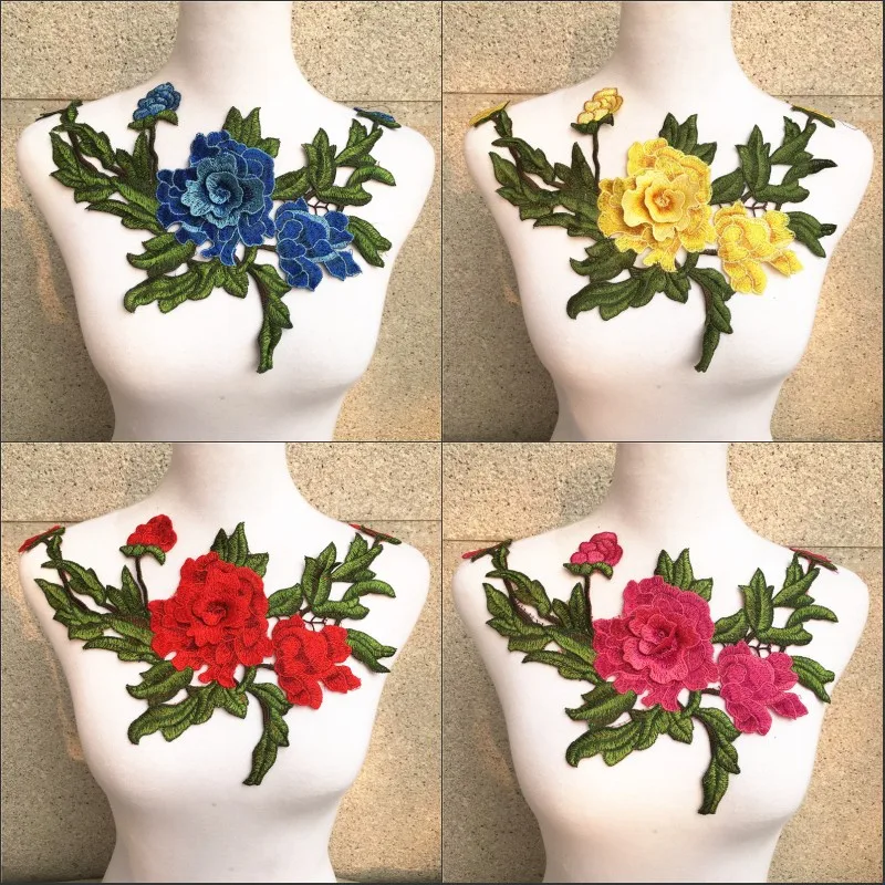 1 шт. Вышитый цветочный воротник розы|collar sewing|applique collarpatches embroidered flowers |