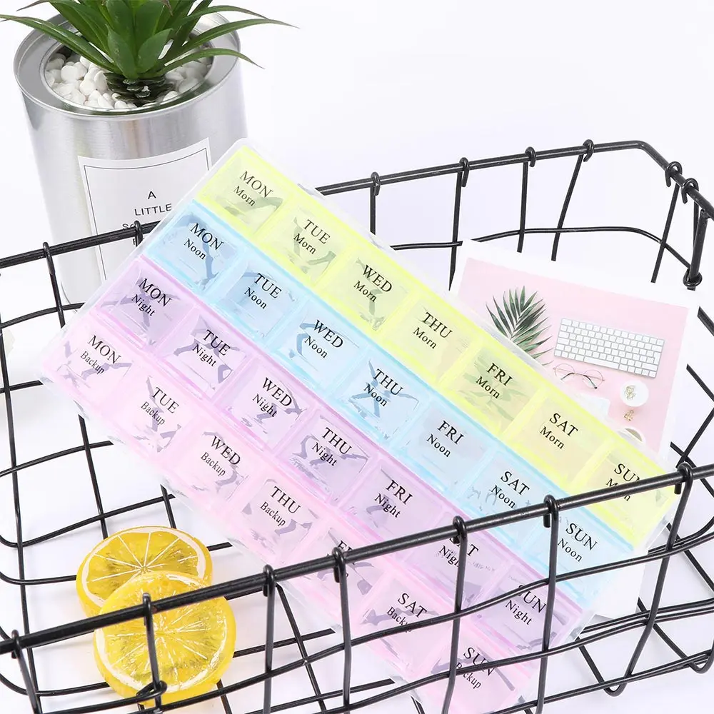 1PCS 4 Row 28 Squares Weekly 7 Days Tablet Pill Box Holder Medicine Storage Organizer Container Case | Красота и здоровье
